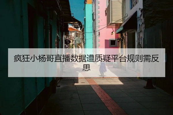 疯狂小杨哥直播数据遭质疑平台规则需反思